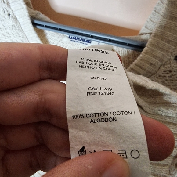 Vintage 100% cotton crochet knitted sweater with hood - Picture 6 of 7